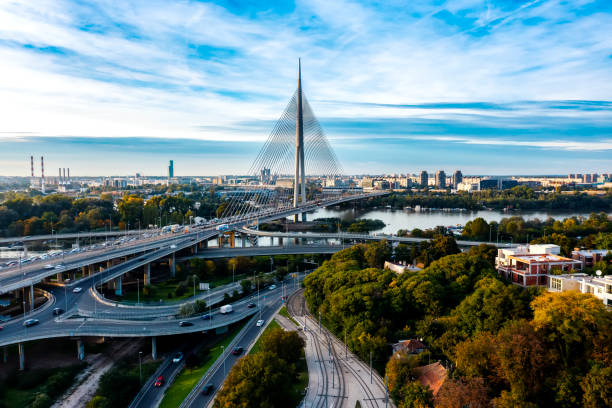 istock New, modern bridge on the river Sava, Belgrade, Serbia. 1435860084