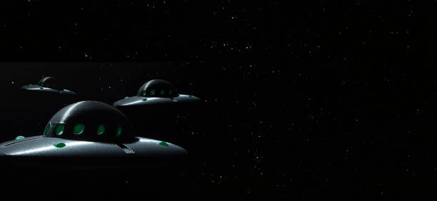 istock Trio of UFOs in formation 1435864976