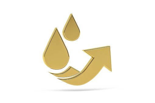 Golden 3d waterproof icon isolated on white background - 3d render