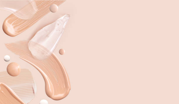 istock cosmetic smear foundation cream powder on a beige background 1435869734