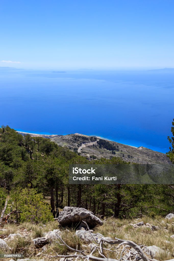 Dhermi Palase, Llogara Ionian sea from the mountain Ionian Sea from the mountain Albania Stock Photo