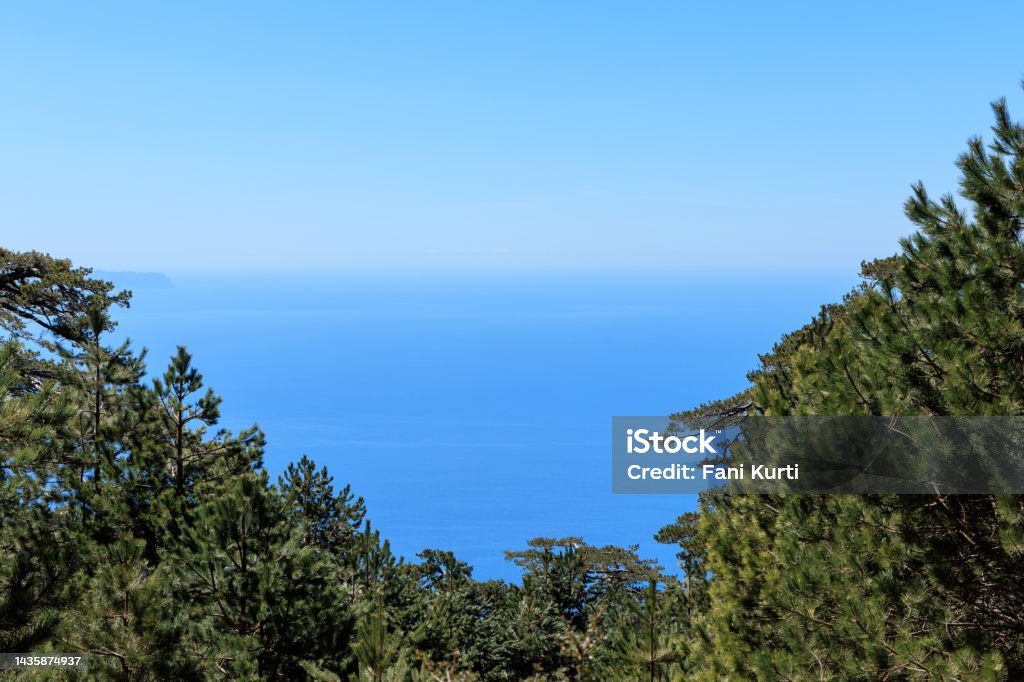 Llogara Ionian sea from the mountain Ionian Sea from the mountain riviera Albania Stock Photo