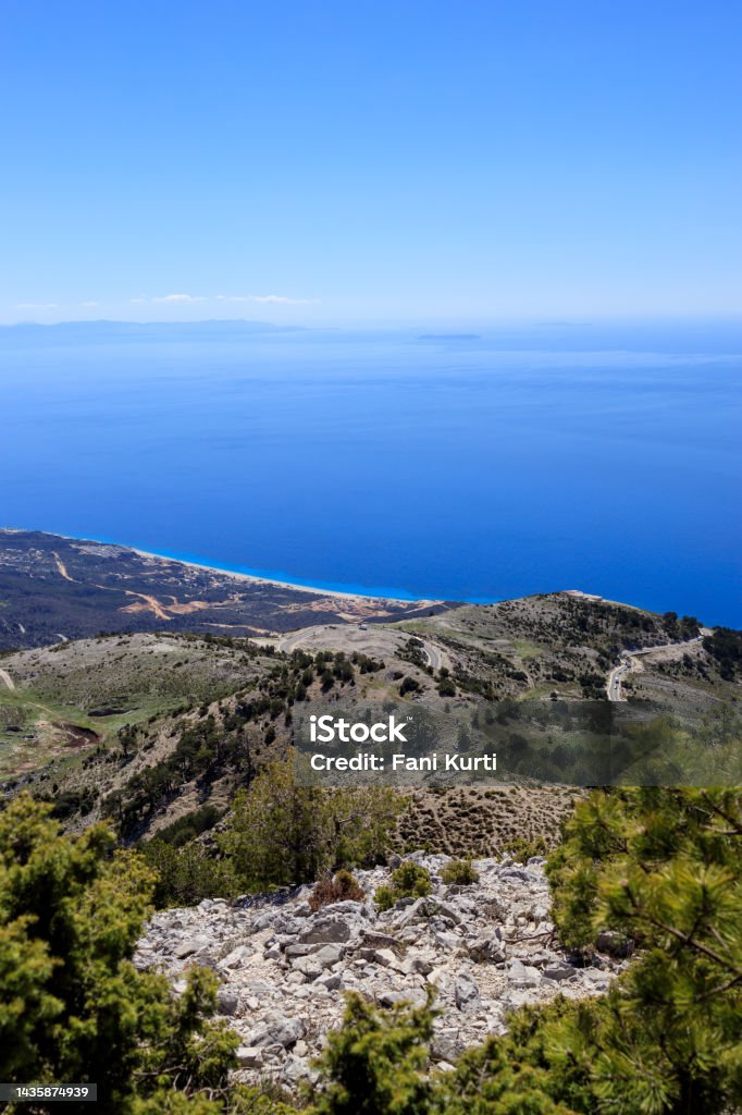 Llogara Ionian sea from the mountain Ionian Sea from the mountain Albania Stock Photo