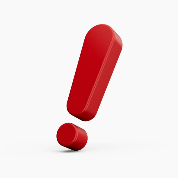 istock 3d Red exclamation Sign 3d illustration on white 1435875847