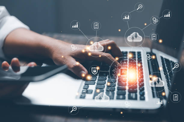istock Digital transformation change management, internet of things. New technology bigdata and business process strategy, customer service management, cloud computing, smart industry. Ai intelligent service 1435881099