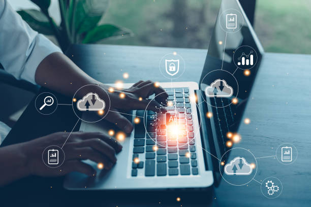 istock Digital transformation change management, internet of things. New technology bigdata and business process strategy, customer service management, cloud computing, smart industry. Ai intelligent service 1435881191