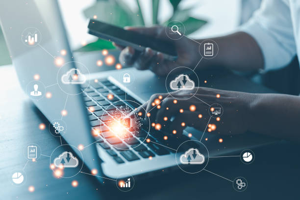 istock Digital transformation change management, internet of things. New technology bigdata and business process strategy, customer service management, cloud computing, smart industry. Ai intelligent service 1435881368