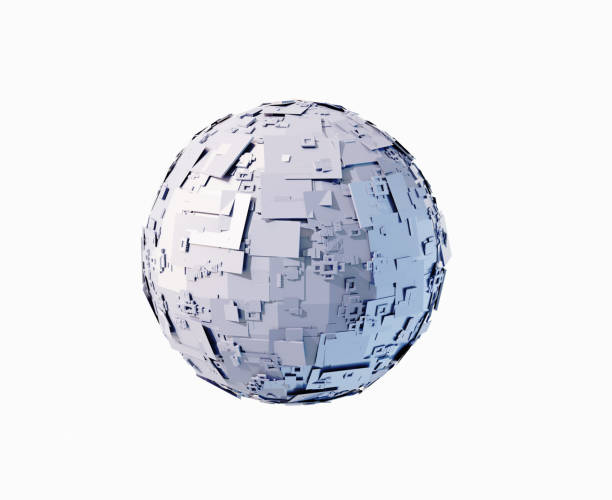 istock Tech ball, abstract meta ball, ball made of computer chips, technology background. Futuristic sci-fi ball, made of lots computer chips. Abstract technology background. 3D 1435882272