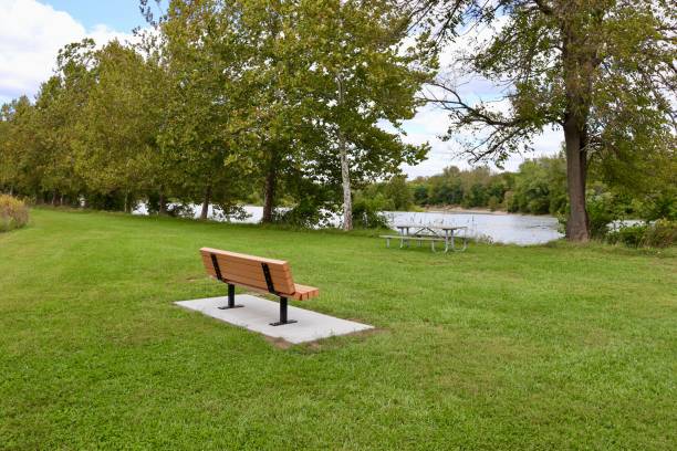 istock Wooden Park Bench 1435882958