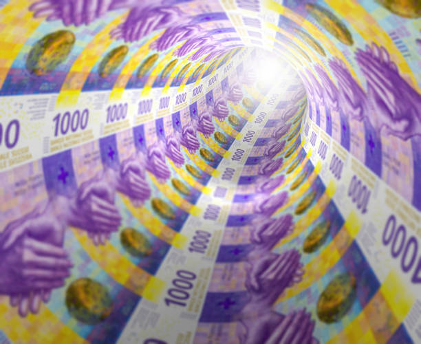 Swiss Francs Tunnel Swiss Francs Tunnel swiss coin stock pictures, royalty-free photos & images