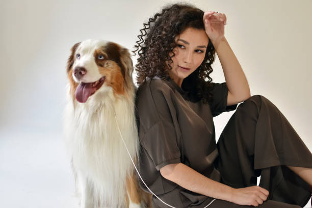 frau und hund im streit - therapy psychiatrist couple alternative therapy stock-fotos und bilder