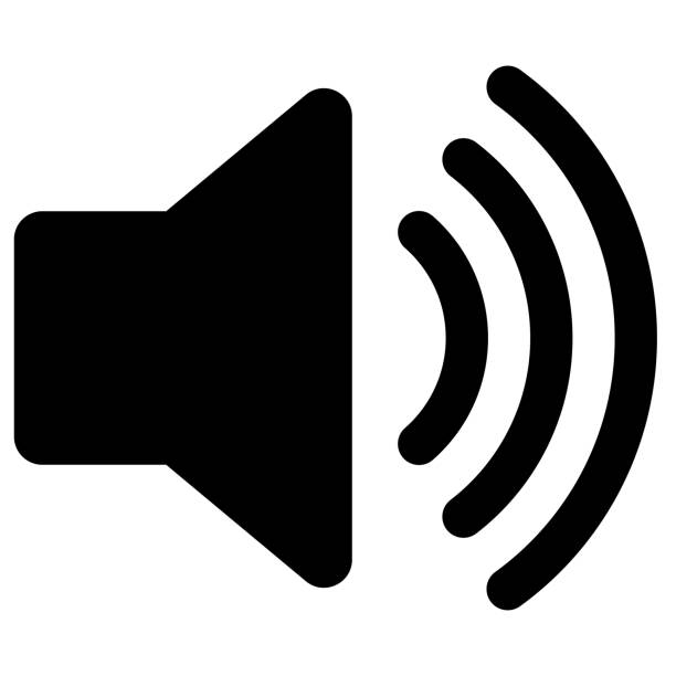 Simple speaker volume icon (black) Simple speaker volume icon (black) volume unit meter stock illustrations
