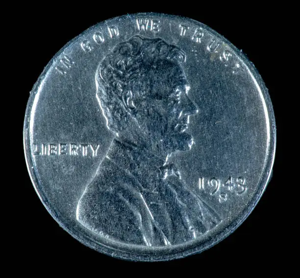 1943 S (steel due to World War II) US Lincoln cent minted in San Francisco.