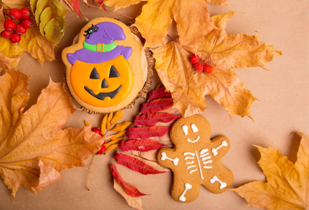 istock Halloween cookies. Gingerbread pumpkin. 1435894987