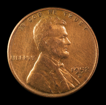 1952 S  US Lincoln cent minted in San Francisco