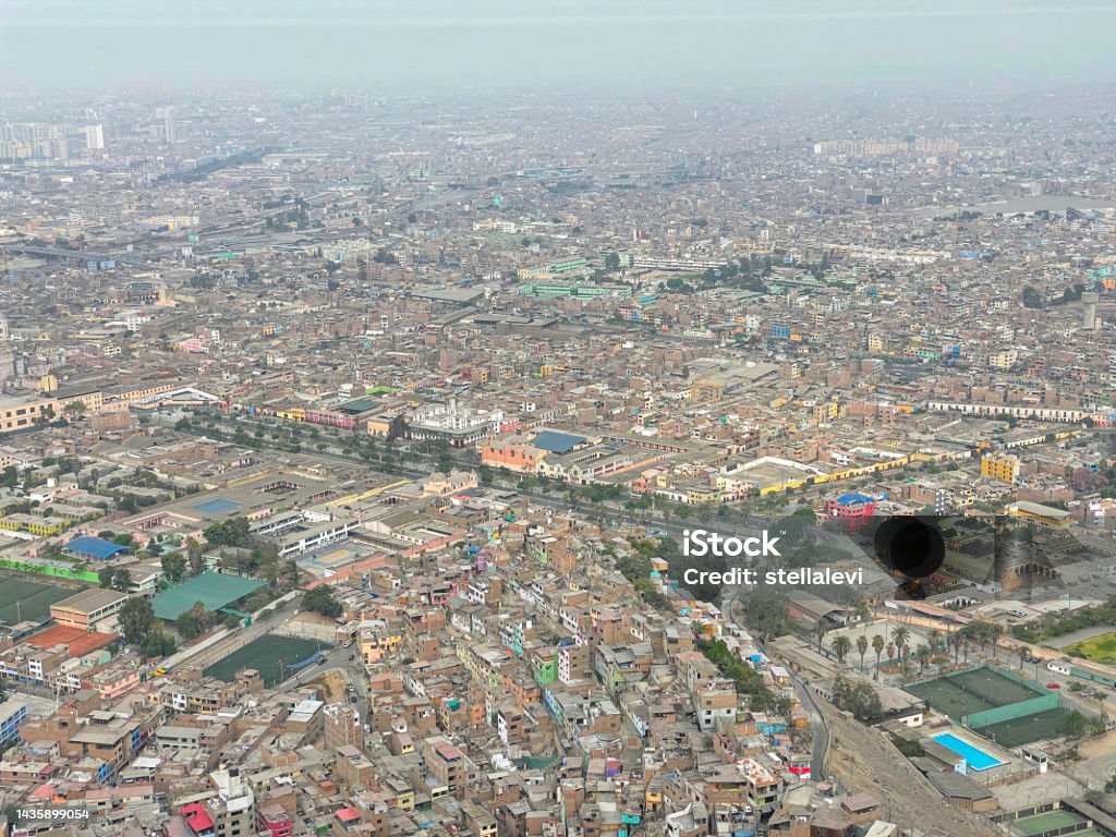 Aerial view of Lima, Peru Lima cityscape, Peru Aerial View Stock Photo