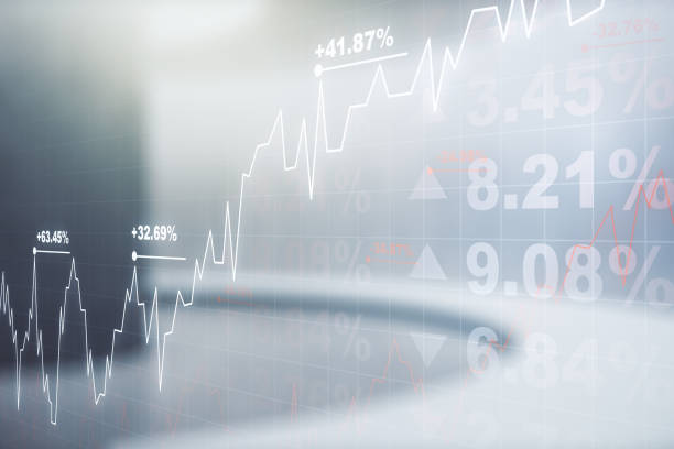 istock Multi exposure of virtual creative financial chart hologram on empty modern office background, research and analytics concept 1435902649