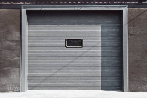 istock Garage Doors, Vehicle roller door set in wall 1435907425
