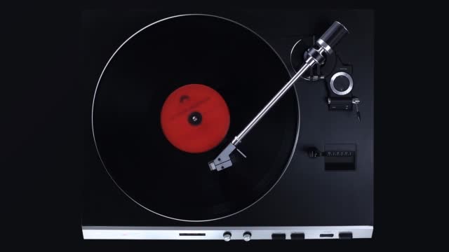 Loop Vintage Vinyl Turntable Record Player, top view