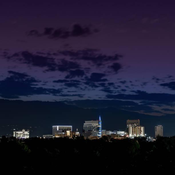 istock Square crop of Boise skyline at night 1435910827