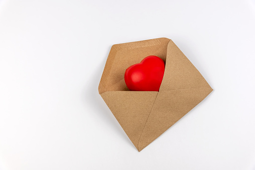 Heart shape in a brown envelope