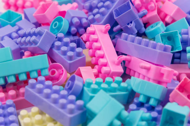 Pastel colored toy blocks
