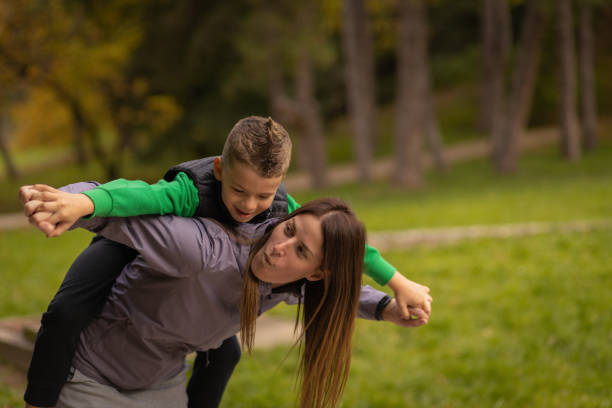 istock Mother and son goofing around 1435914892
