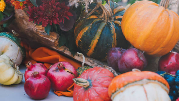 istock Pumpkins Backdrop. Halloween Pumpkins. Autumn colors 1435916083