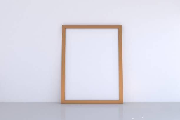 istock 3D rendering of a mockup frame near a white wall 1435923833