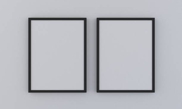 istock 3D rendering of mockup frames on a white wall 1435923890