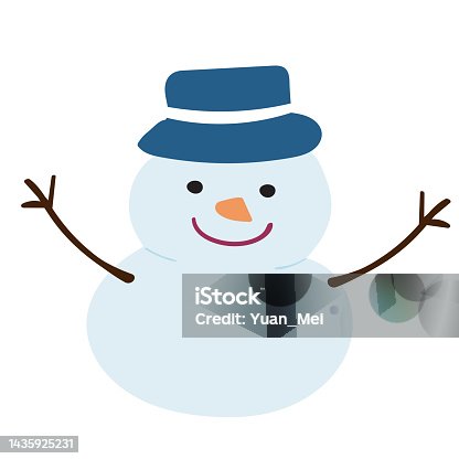 istock Cartoon Snowman in cartoon style 1435925231