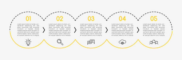 illustrations, cliparts, dessins animés et icônes de diagramme circulaire avec 5 options. infographie. vecteur - five in a row