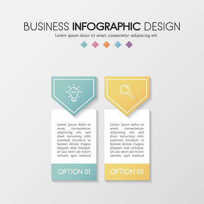 2 Option Flowchart Diagram With 2 Options Business Infographic Vector Stock Illustration ...