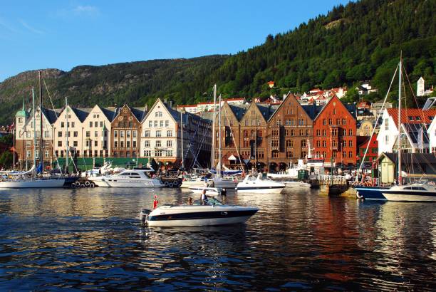 istock Sailing boat on the harbor in Bergen, Norway 1435931777