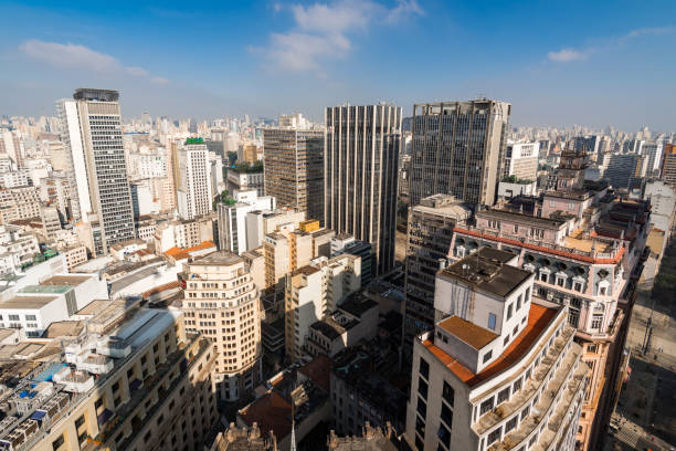 Aerial View of Sao Paulo City Downtown stock photo