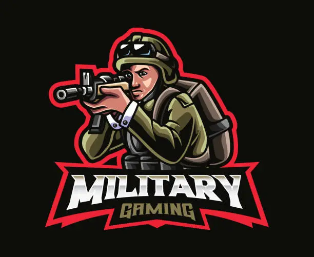 Vector illustration of Military mascot design
