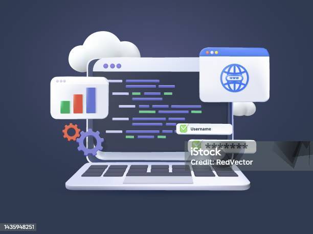 Computer Programming 3d Image 3d Computer Programming Or Developing Css Html Php Software Game Vector ...