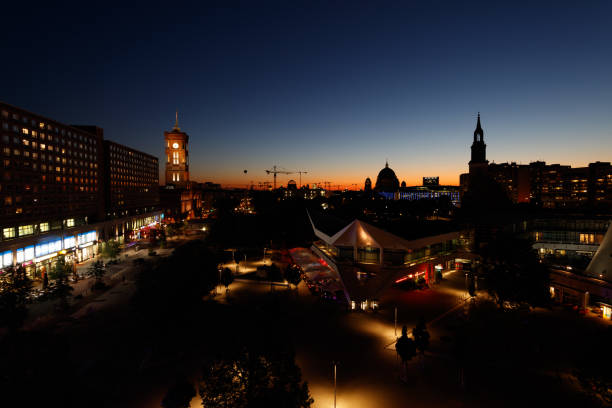 Berlin city skyline at night