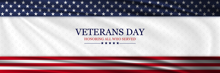 Veterans day banner background. National holiday of the USA. Vector illustration.