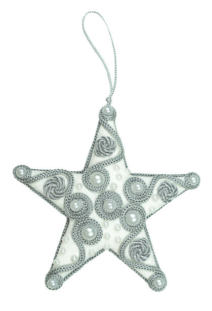 istock Christmas tree toy in the shape of a star on a white background. 1435954106