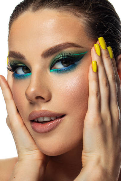 istock Beautiful woman with bright make-up 1435954596
