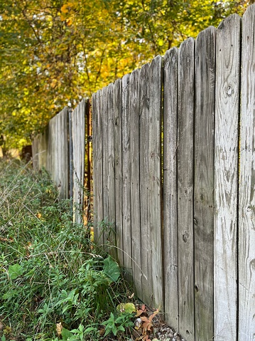 Wooden fence defocused