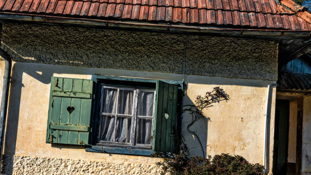 istock Facade, old house with window and door in Austria 1435963200