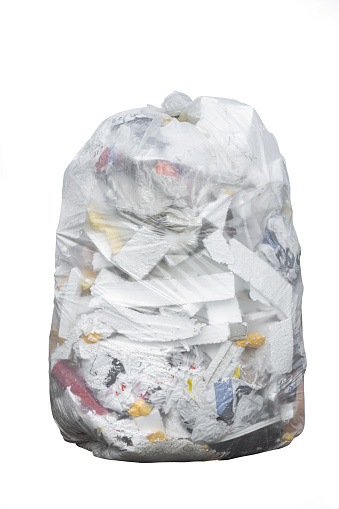Big bag with garbage on a white isolated background
