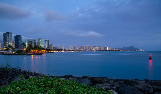 istock Honolulu City LIne at Dusk 1435965651