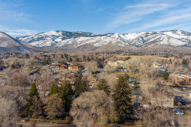 Aerial view of Carson City stock photo