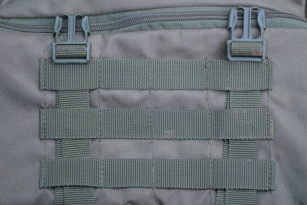 istock three green  harness stripes on the gray fabric 1435968518