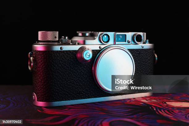 Closeup Shot Of The Classic Leica Camera Stock Photo - Download Image Now - Black Color, Close-up, Color Image