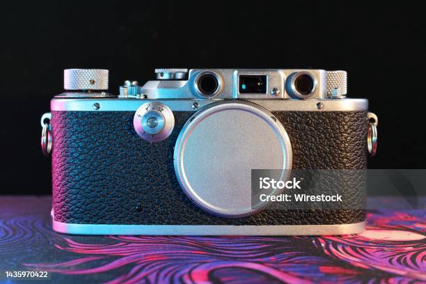 Closeup Shot Of The Classic Leica Camera Stock Photo - Download Image Now - Black Color, Close-up, Color Image