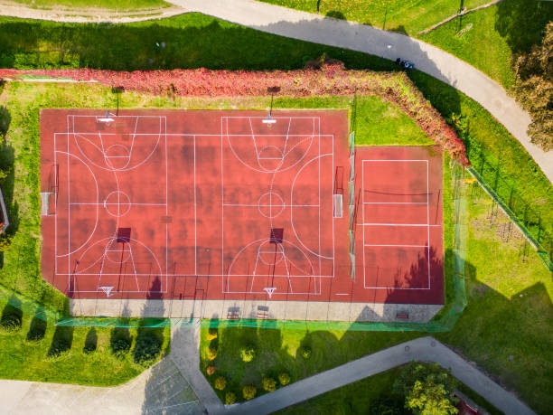 istock Sports field - aerial view 1435973560
